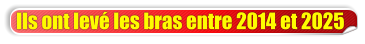 Ils ont lev les bras entre 2014 et 2025